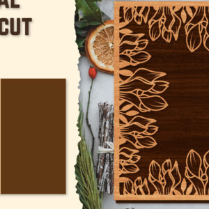 Intra απο ξύλο plywood  Χρώμα wenge 3mm-4mm πάχος - Κορνίζα Photo Floral Lasercut Δίασταση 20x25 cm INTRAFABR-84806412