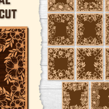 Intra απο ξύλο plywood  Χρώμα wenge 3mm-4mm πάχος - Πακέτα φωτογραφιών Floral Lasercut BNDLES Δίασταση 20x20 cm INTRAFABR-39686949 - Image 1