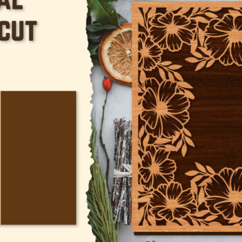 Intra απο ξύλο plywood  Χρώμα wenge 3mm-4mm πάχος - Πακέτα φωτογραφιών Floral Lasercut BNDLES Δίασταση 20x20 cm INTRAFABR-39686949 - Image 3