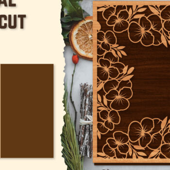 Intra απο ξύλο plywood  Χρώμα wenge 3mm-4mm πάχος - Πακέτα φωτογραφιών Floral Lasercut BNDLES Δίασταση 20x20 cm INTRAFABR-39686949 - Image 5