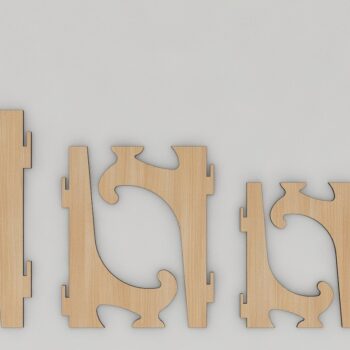 Intra απο ξύλο plywood Χρώμα wenge 3mm-4mm πάχος - Διανυσματικά αρχεία λέιζερ προτύπου βάσης πλαισίου Δίασταση 30x20 cm INTRAFABR-119040035 - Image 2