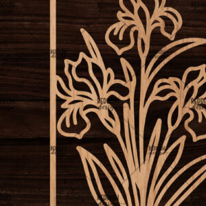 Intra απο ξύλο plywood  Χρώμα wenge 3mm-4mm πάχος - Κορνίζα με λουλούδια Δίασταση 20x25 cm INTRAFABR-86280883