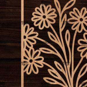 Intra απο ξύλο plywood  Χρώμα wenge 3mm-4mm πάχος - Κορνίζα με λουλούδια Δίασταση 20x25 cm INTRAFABR-112848540