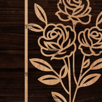 Intra απο ξύλο plywood  Χρώμα wenge 3mm-4mm πάχος - Κορνίζα με λουλούδια Δίασταση 20x25 cm INTRAFABR-111527072 - Image 1