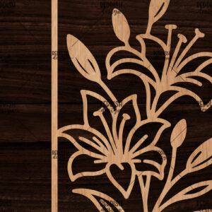 Intra απο ξύλο plywood  Χρώμα wenge 3mm-4mm πάχος - Κορνίζα με λουλούδια Δίασταση 20x25 cm INTRAFABR-72161011