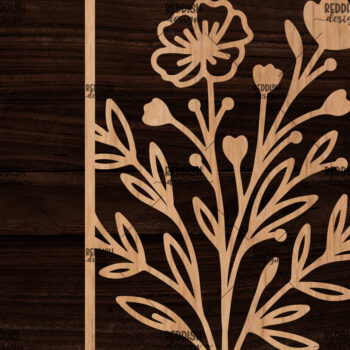 Intra απο ξύλο plywood  Χρώμα wenge 3mm-4mm πάχος - Κορνίζα με λουλούδια Δίασταση 20x25 cm INTRAFABR-85364707 - Image 1