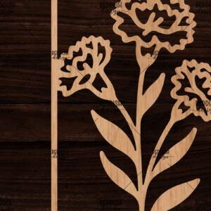 Intra απο ξύλο plywood  Χρώμα wenge 3mm-4mm πάχος - Κορνίζα με λουλούδια Δίασταση 20x25 cm INTRAFABR-79159013