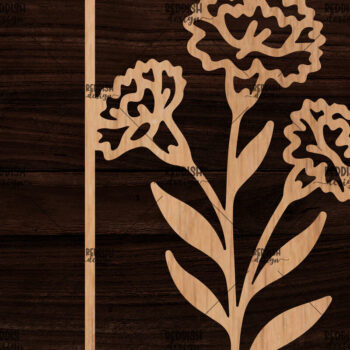 Intra απο ξύλο plywood  Χρώμα wenge 3mm-4mm πάχος - Κορνίζα με λουλούδια Δίασταση 20x25 cm INTRAFABR-79159013 - Image 1