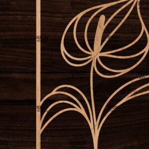 Intra απο ξύλο plywood  Χρώμα wenge 3mm-4mm πάχος - Κορνίζα με λουλούδια Δίασταση 20x25 cm INTRAFABR-69729360