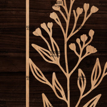 Intra απο ξύλο plywood  Χρώμα wenge 3mm-4mm πάχος - Κορνίζα με λουλούδια Δίασταση 20x25 cm INTRAFABR-69729475 - Image 1