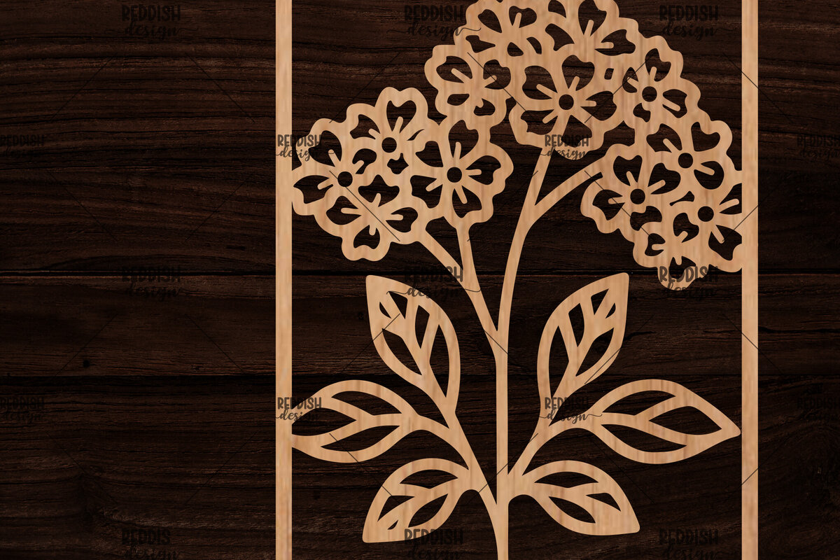 Intra απο ξύλο plywood  Χρώμα wenge 3mm-4mm πάχος - Κορνίζα με λουλούδια Δίασταση 20x25 cm INTRAFABR-69729225