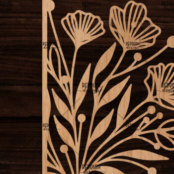 Intra απο ξύλο plywood  Χρώμα wenge 3mm-4mm πάχος - Κορνίζα με λουλούδια Δίασταση 20x25 cm INTRAFABR-69715885 - Image 1