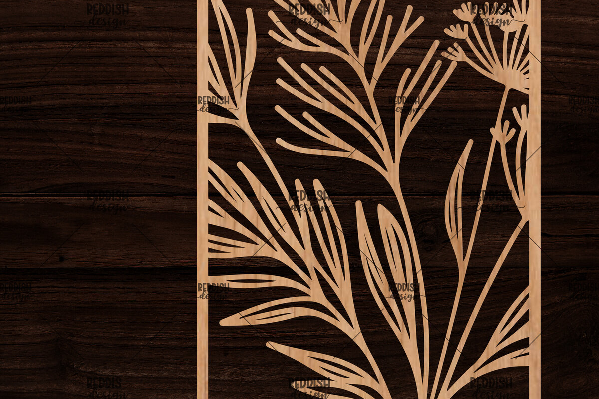 Intra απο ξύλο plywood  Χρώμα wenge 3mm-4mm πάχος - Κορνίζα με λουλούδια Δίασταση 20x25 cm INTRAFABR-88129494