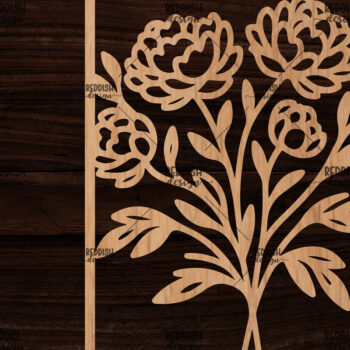 Intra απο ξύλο plywood  Χρώμα wenge 3mm-4mm πάχος - Κορνίζα με λουλούδια Δίασταση 20x25 cm INTRAFABR-85133725 - Image 1