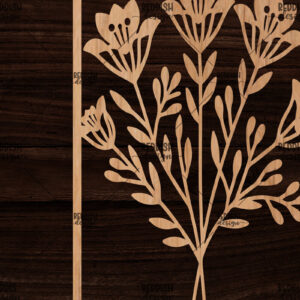 Intra απο ξύλο plywood  Χρώμα wenge 3mm-4mm πάχος - Κορνίζα με λουλούδια Δίασταση 20x25 cm INTRAFABR-85133707