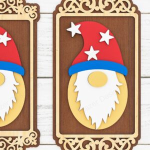 Intra απο ξύλο plywood  Χρώμα wenge 3mm-4mm πάχος - Πλαισιωμένο Christmas Gnome Δίασταση 300x300 cm INTRAFABR-64274359