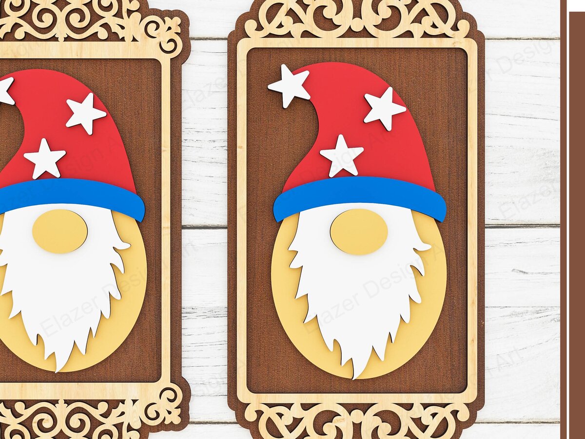 Intra απο ξύλο plywood  Χρώμα wenge 3mm-4mm πάχος - Πλαισιωμένο Christmas Gnome Δίασταση 300x300 cm INTRAFABR-64274359