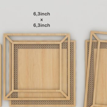 Intra απο ξύλο plywood  Χρώμα wenge 3mm-4mm πάχος - Αρχεία μοτίβων καρέ Rattan Δίασταση 30x20 cm INTRAFABR-85685979 - Image 2