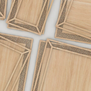 Intra απο ξύλο plywood  Χρώμα wenge 3mm-4mm πάχος - Κορνίζες με μοτίβο από ζαχαροκάλαμο ρατάν 238 Δίασταση 30x20 cm INTRAFABR-84683284