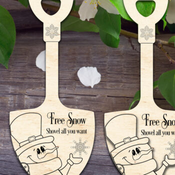 Intra απο ξύλο plywood  Χρώμα wenge 3mm-4mm πάχος - Δωρεάν Χιόνι..Στολίδι με φτυάρι Δίασταση 6x6 cm INTRAFABR-77149639 - Image 1