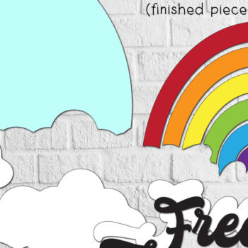 Intra απο ξύλο plywood  Χρώμα wenge 3mm-4mm πάχος - κοπής λέιζερ με σήμα Freedom for All Door Δίασταση 24x20 cm INTRAFABR-86214668 - Image 2