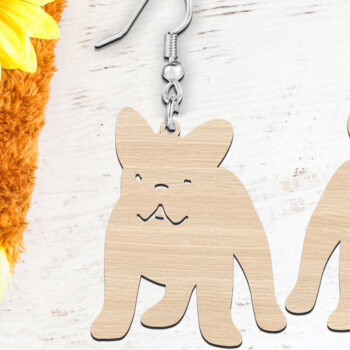 Intra απο ξύλο plywood  Χρώμα wenge 3mm-4mm πάχος - Γαλλικά σκουλαρίκια σκυλιών μπουλντόγκ με Δίασταση 900x900 cm INTRAFABR-86214688 - Image 3