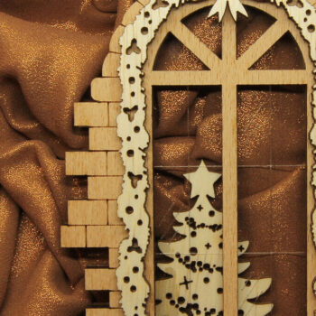 Intra απο ξύλο plywood Χρώμα wenge 3mm-4mm πάχος - Χριστουγεννιάτικη διακόσμηση γαλλικού παραθύρου Δίασταση 37x3 cm INTRAFABR-86007231 - Image 1