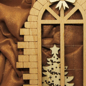 Intra απο ξύλο plywood Χρώμα wenge 3mm-4mm πάχος - Χριστουγεννιάτικη διακόσμηση γαλλικού παραθύρου Δίασταση 37x3 cm INTRAFABR-86007231 - Image 3