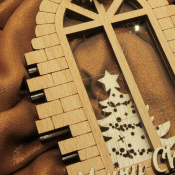 Intra απο ξύλο plywood Χρώμα wenge 3mm-4mm πάχος - Χριστουγεννιάτικη διακόσμηση γαλλικού παραθύρου Δίασταση 37x3 cm INTRAFABR-86007231 - Image 4