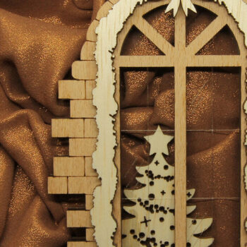 Intra απο ξύλο plywood Χρώμα wenge 3mm-4mm πάχος - Χριστουγεννιάτικη διακόσμηση γαλλικού παραθύρου Δίασταση 37x3 cm INTRAFABR-86007231 - Image 5