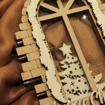 Intra απο ξύλο plywood Χρώμα wenge 3mm-4mm πάχος - Χριστουγεννιάτικη διακόσμηση γαλλικού παραθύρου Δίασταση 37x3 cm INTRAFABR-86007231 - Image 6