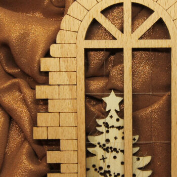 Intra απο ξύλο plywood Χρώμα wenge 3mm-4mm πάχος - Χριστουγεννιάτικη διακόσμηση γαλλικού παραθύρου Δίασταση 37x3 cm INTRAFABR-86007231 - Image 7