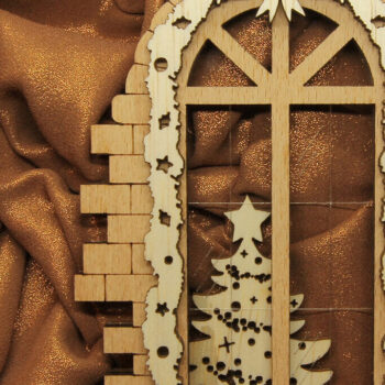 Intra απο ξύλο plywood Χρώμα wenge 3mm-4mm πάχος - Χριστουγεννιάτικη διακόσμηση γαλλικού παραθύρου Δίασταση 37x3 cm INTRAFABR-86007231 - Image 9