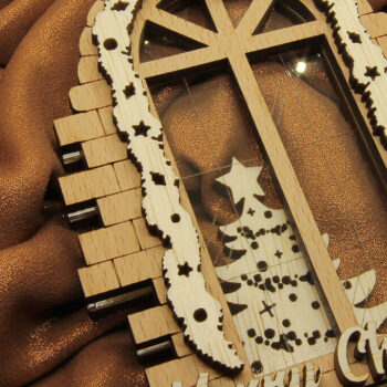 Intra απο ξύλο plywood Χρώμα wenge 3mm-4mm πάχος - Χριστουγεννιάτικη διακόσμηση γαλλικού παραθύρου Δίασταση 37x3 cm INTRAFABR-86007231 - Image 10