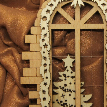 Intra απο ξύλο plywood Χρώμα wenge 3mm-4mm πάχος - Χριστουγεννιάτικη διακόσμηση γαλλικού παραθύρου Δίασταση 37x3 cm INTRAFABR-86007231 - Image 11