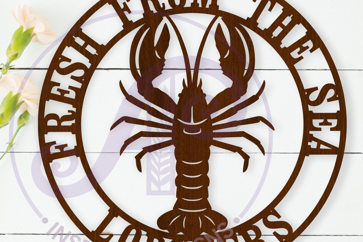 Intra απο ξύλο plywood  Χρώμα wenge 3mm-4mm πάχος - Fresh from the Sea Lobster Wall Art Sign Δίασταση 40x50 cm INTRAFABR-79775285