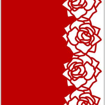 Intra απο ξύλο plywood Χρώμα wenge 3mm-4mm πάχος - Φρέσκα τριαντάφυλλα με δαντέλα κάρτα κομμένο Δίασταση 7x5 cm INTRAFABR-79774858 - Image 1