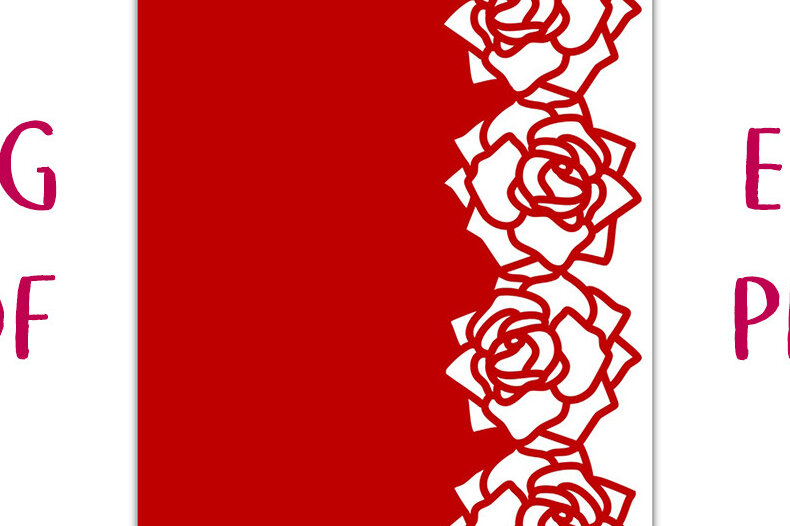 Intra απο ξύλο plywood  Χρώμα wenge 3mm-4mm πάχος - Φρέσκα τριαντάφυλλα με δαντέλα κάρτα κομμένο Δίασταση 7x5 cm INTRAFABR-79774858