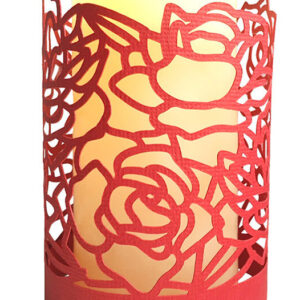 Intra απο ξύλο plywood  Χρώμα wenge 3mm-4mm πάχος - Φανάρι με χαρτί κοπής Fresh Roses Cut Δίασταση 5x11 cm INTRAFABR-85133778