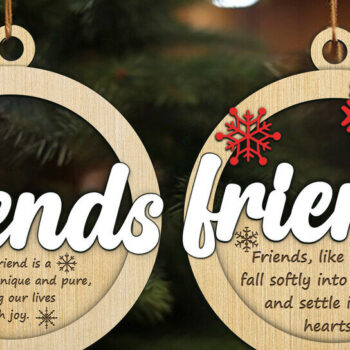 Intra απο ξύλο plywood  Χρώμα wenge 3mm-4mm πάχος - Friends Christmas Ornaments Laser Δίασταση 6x6 cm INTRAFABR-85133717 - Image 1