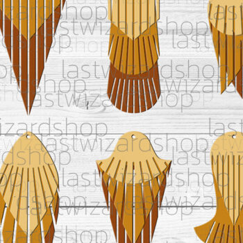 Intra απο ξύλο plywood Χρώμα wenge 3mm-4mm πάχος - Σκουλαρίκια ερήμου με κρόσσια , Boho Δίασταση 3x3 cm INTRAFABR-30090830 - Image 1