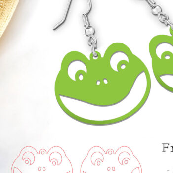 Intra απο ξύλο plywood  Χρώμα wenge 3mm-4mm πάχος - Frog Animal Laser Earrings Cut File Δίασταση 900x900 cm INTRAFABR-121409603 - Image 1