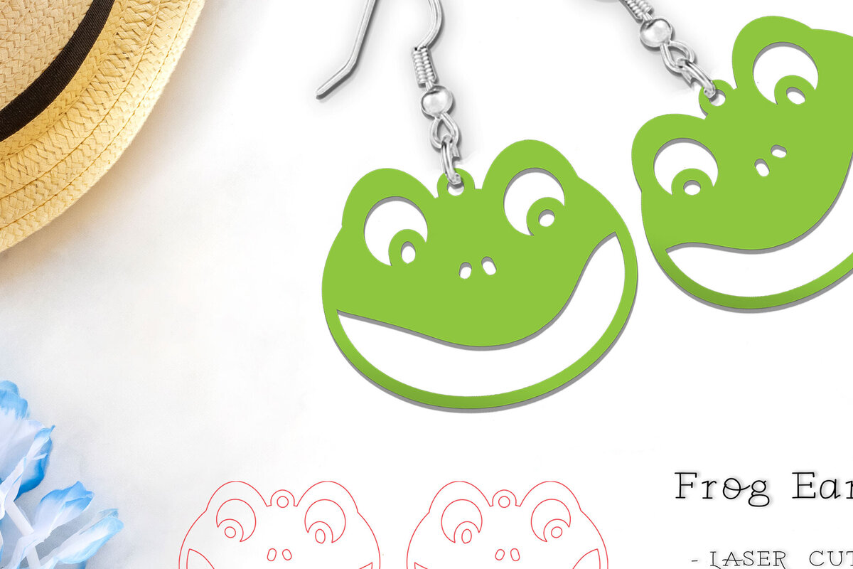 Intra απο ξύλο plywood  Χρώμα wenge 3mm-4mm πάχος - Frog Animal Laser Earrings Cut File Δίασταση 900x900 cm INTRAFABR-121409603