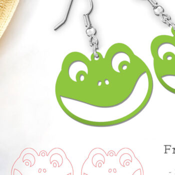 Intra απο ξύλο plywood  Χρώμα wenge 3mm-4mm πάχος - Frog Animal Laser Earrings Cut File Δίασταση 900x900 cm INTRAFABR-121409603 - Image 3