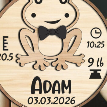 Intra απο ξύλο plywood  Χρώμα wenge 3mm-4mm πάχος - Frog Baby Ανακοίνωση Round Board Δίασταση 30x20 cm INTRAFABR-121409618 - Image 1