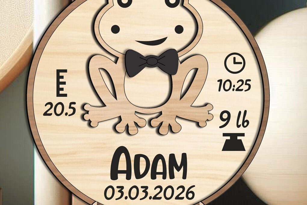 Intra απο ξύλο plywood  Χρώμα wenge 3mm-4mm πάχος - Frog Baby Ανακοίνωση Round Board Δίασταση 30x20 cm INTRAFABR-121409618