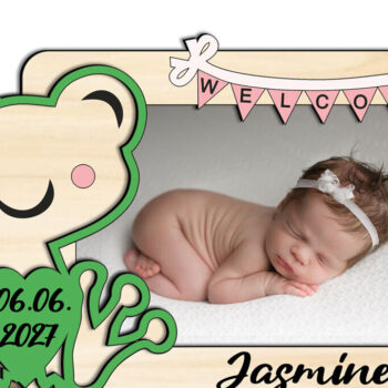 Intra απο ξύλο plywood Χρώμα wenge 3mm-4mm πάχος - Frog Baby Κορνίζα Gift Laser Δίασταση 20x25 cm INTRAFABR-121409684 - Image 1