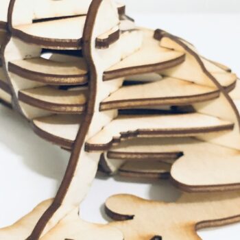 Intra απο ξύλο plywood  Χρώμα wenge 3mm-4mm πάχος - Γλυπτό υ κοπής με λέιζερ FROG Glowforge Δίασταση 5x10 cm INTRAFABR-121409793 - Image 2