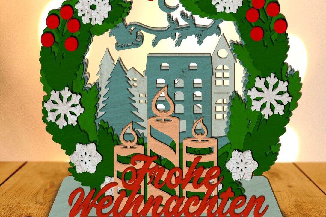 Intra απο ξύλο plywood  Χρώμα wenge 3mm-4mm πάχος - Καλά Χριστούγεννα Πολυστρωματικά Αποκομμένα Αρχεία Δίασταση 11x11 cm INTRAFABR-120844313