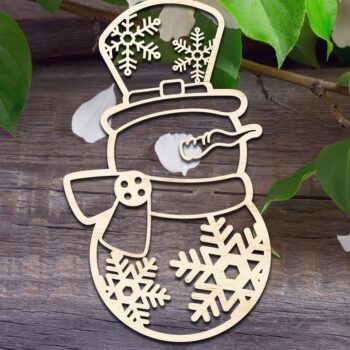 Intra απο ξύλο plywood  Χρώμα wenge 3mm-4mm πάχος - Frosty the Snowman V2 Δίασταση 20x20 cm INTRAFABR-121509751 - Image 1